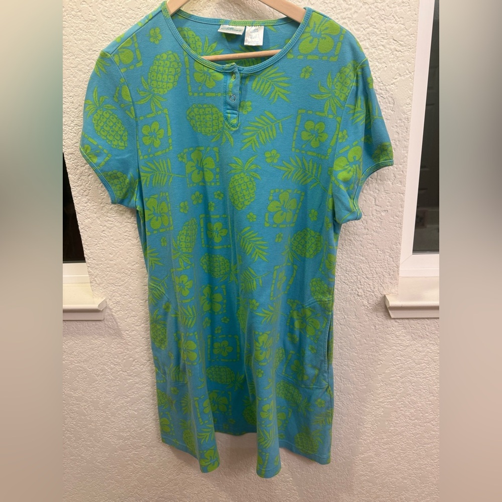 Calypso St. Barth Luxury Resort Wear Tropical Tunic Dress 💯% Cotton Size Large - Picture 3 of 11